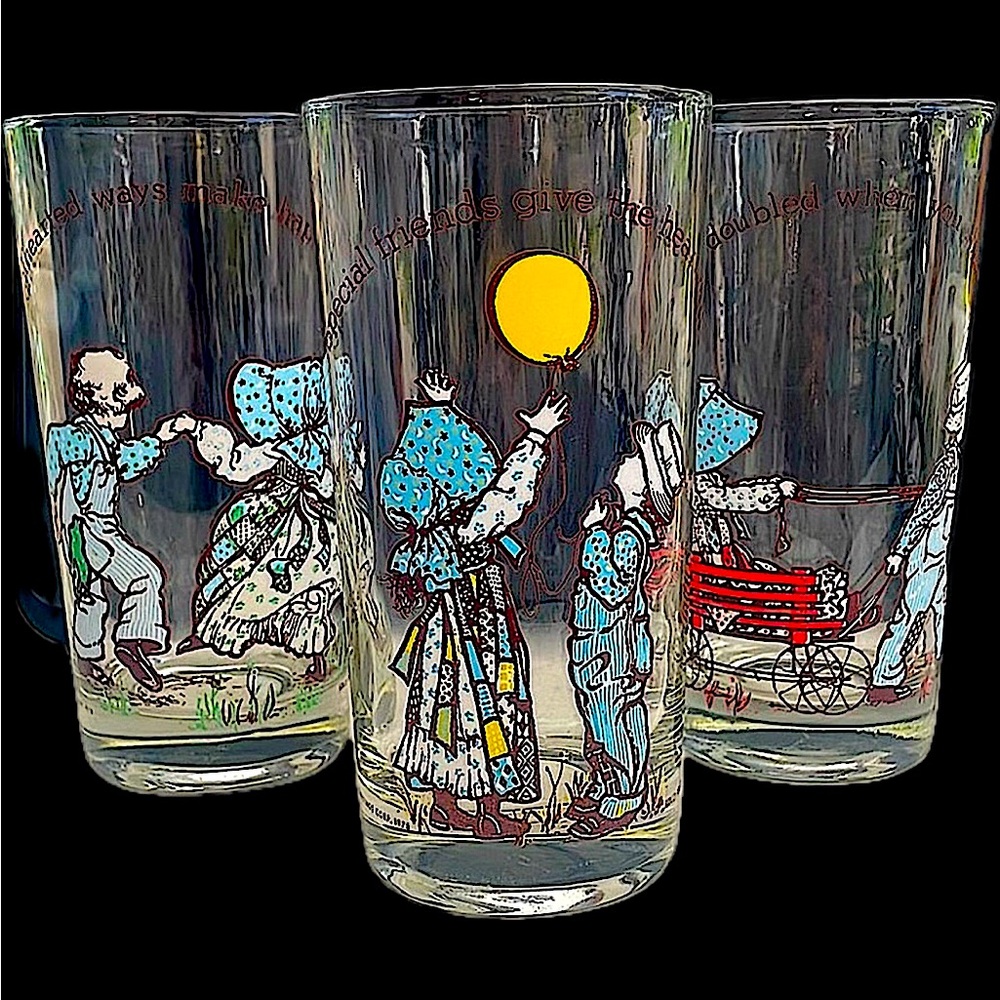 Vintage Illustrated Glass Tumblers